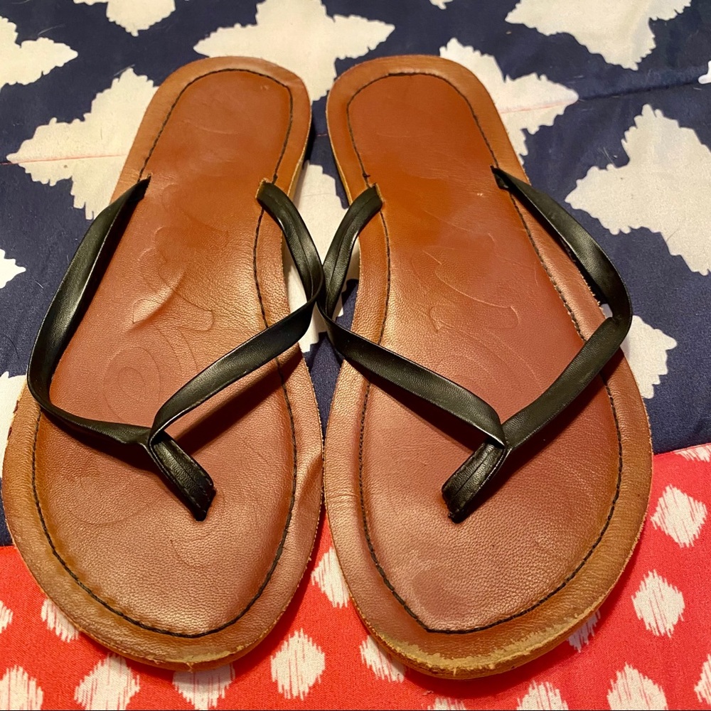 Black flip flops